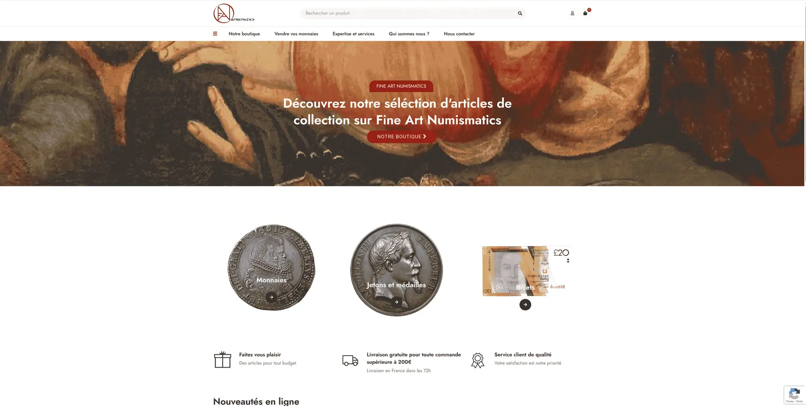 Aperçu du projet Fine Art Numismatics